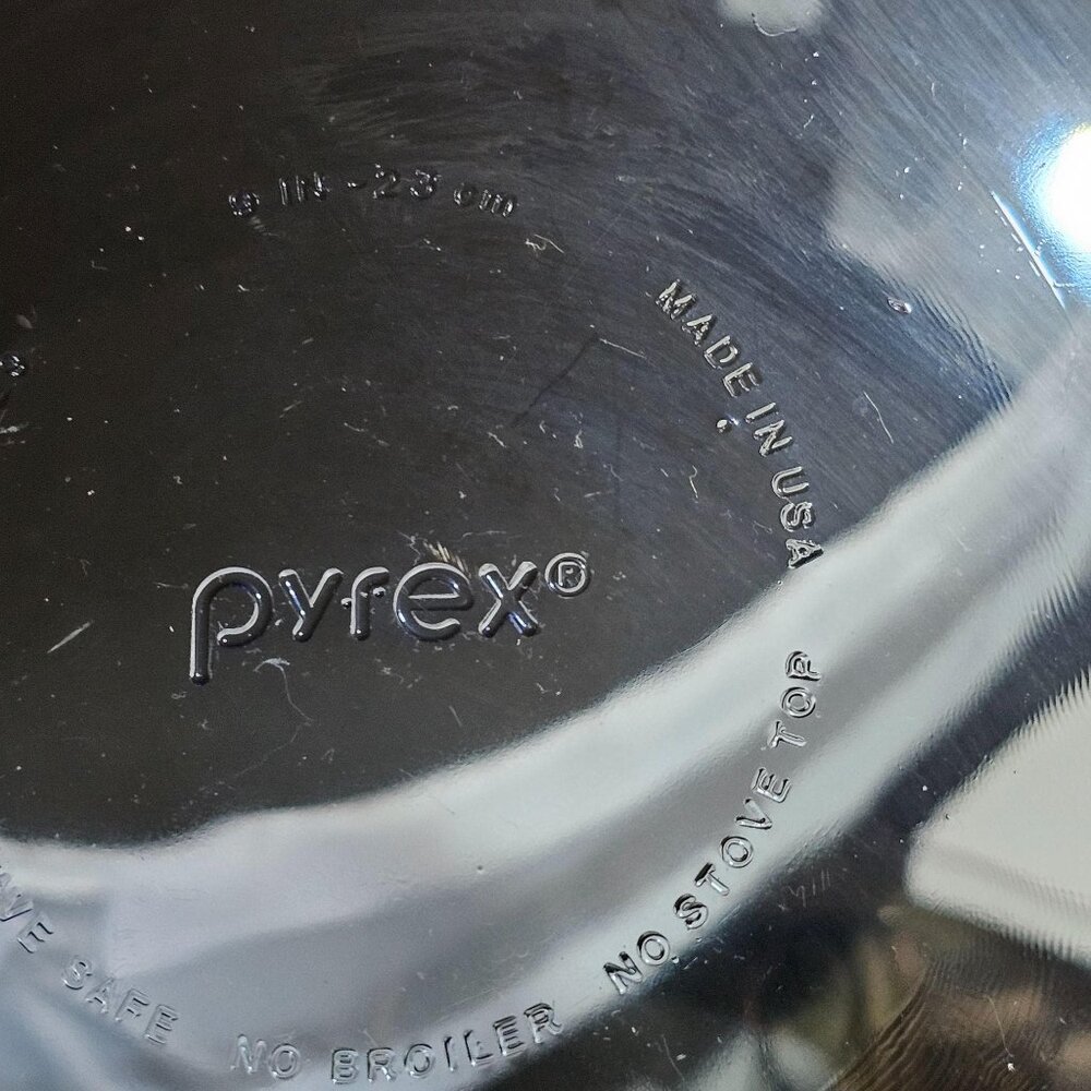 Pyrex Cobalt Blue Pie Plate 9" glass dish vtg corning kitchen bakeware 3/4qt - Picture 7 of 8